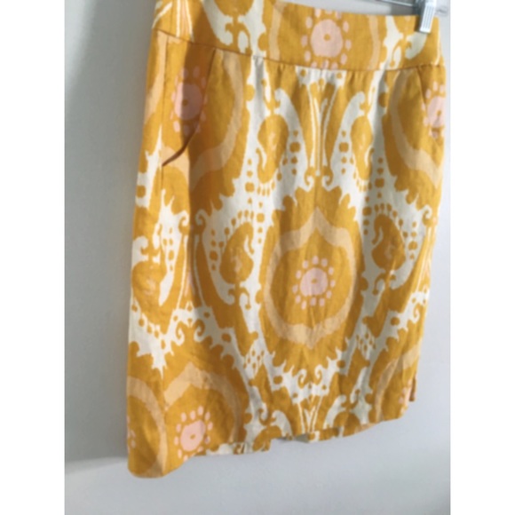 J. Crew Ochre Ikat Print Pencil Skirt - Picture 2 of 9